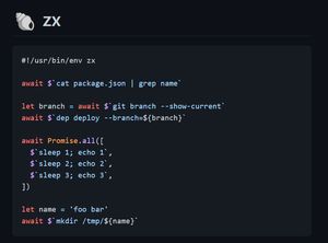 Captura de tela da página do Google ZX no Github.